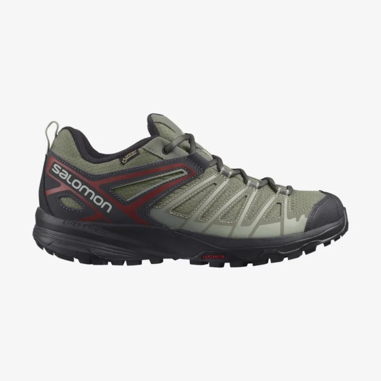 Tenis Senderismo Salomon X Crest GTX Hombre Verde Oliva | MX RFGJ853